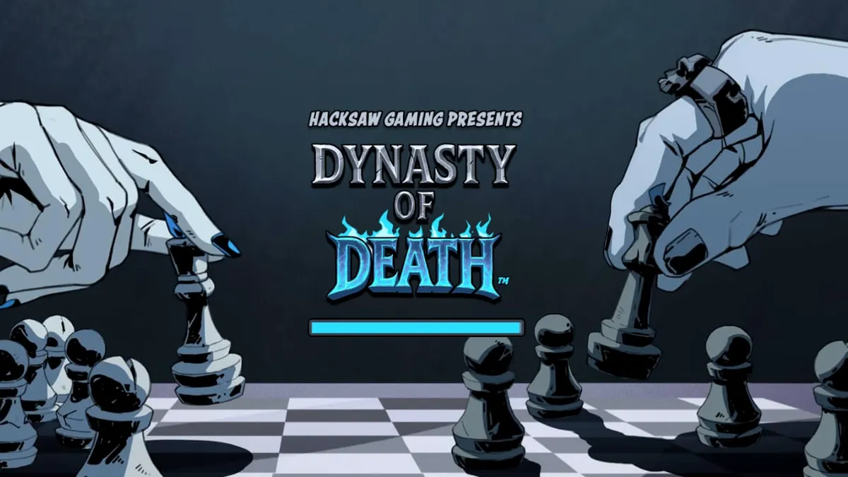 Tampilan visual slot Dynasty of Death dengan tema mitologi Yunani dan catur